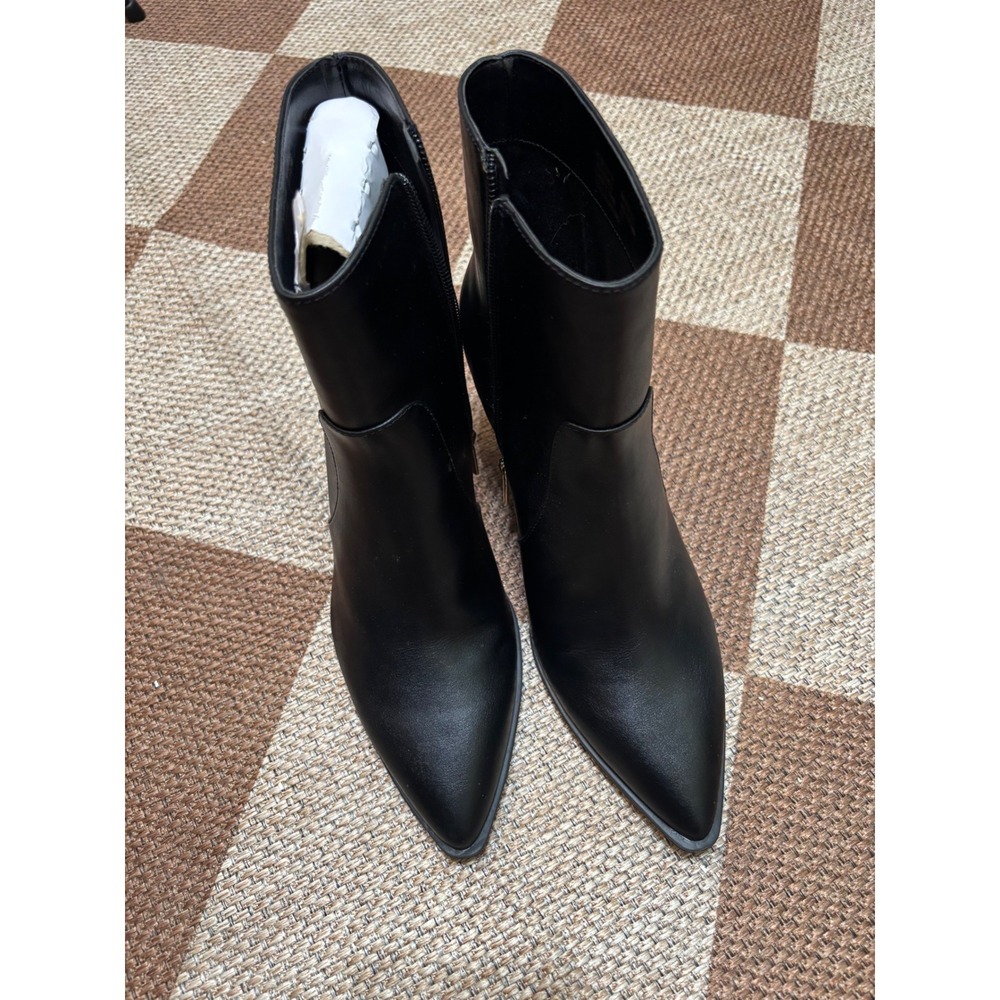 INC International Concepts Womens Black Pointed Toe‎ Ankle Boots Kitten Heel 9M